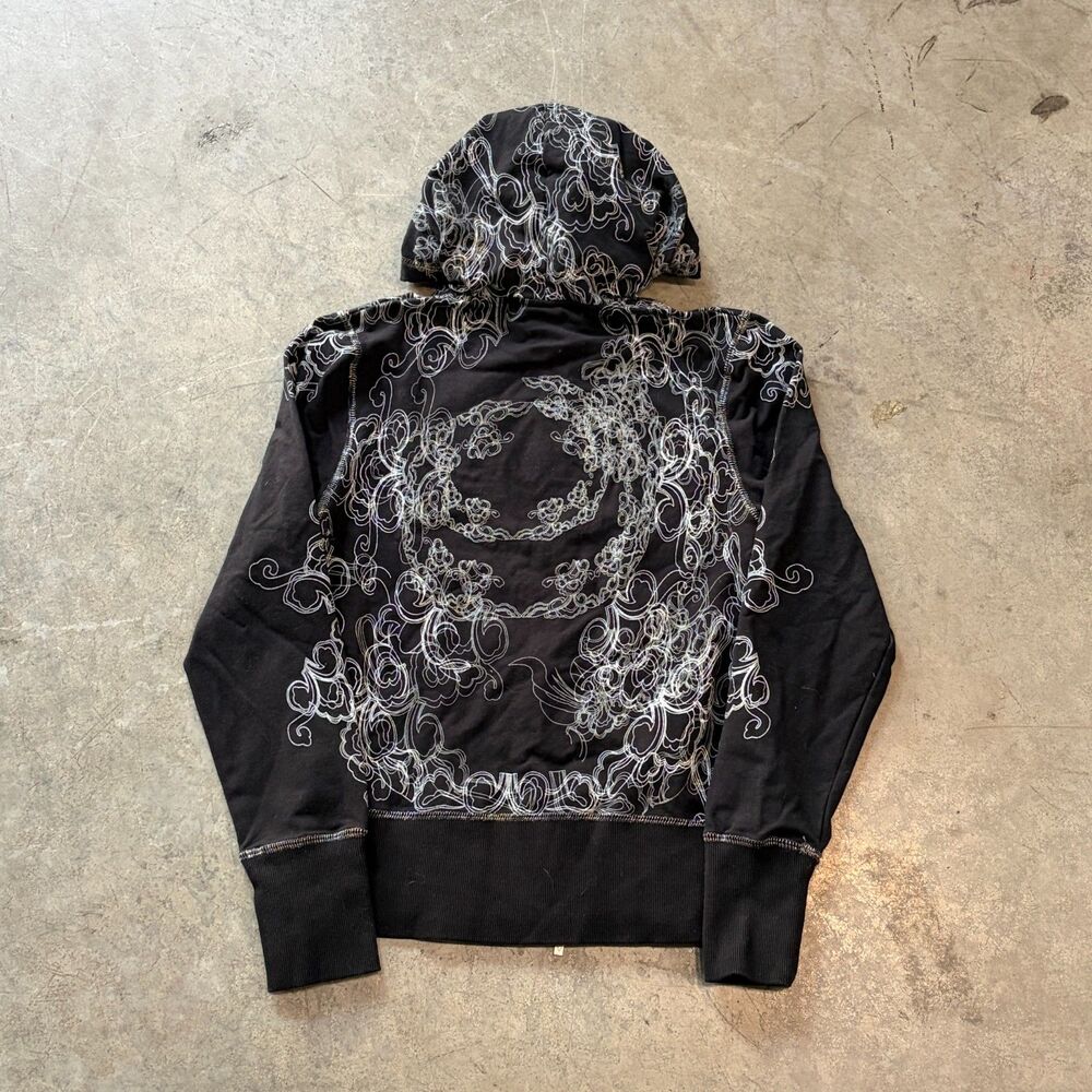 Vintage 90s 00s Y2K Vertigo Paris Women's Size L Black Full Zip Hoodie Grunge - Picture 3 of 5